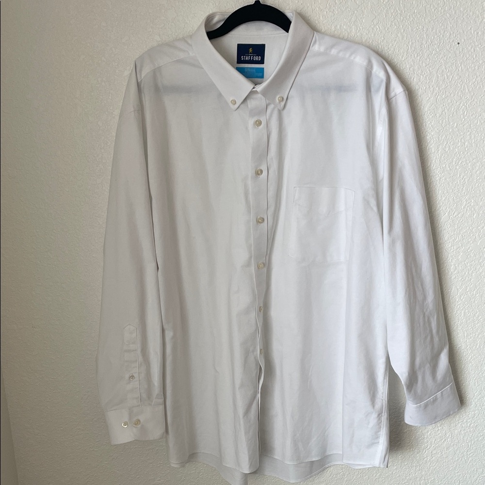 Stafford Reg. Fit shirt Coolmax All Season Technology White 18-18.5 Neck 34-35